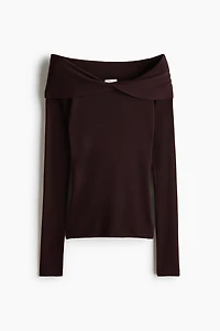 Twist-Detail Off-the-Shoulder Top