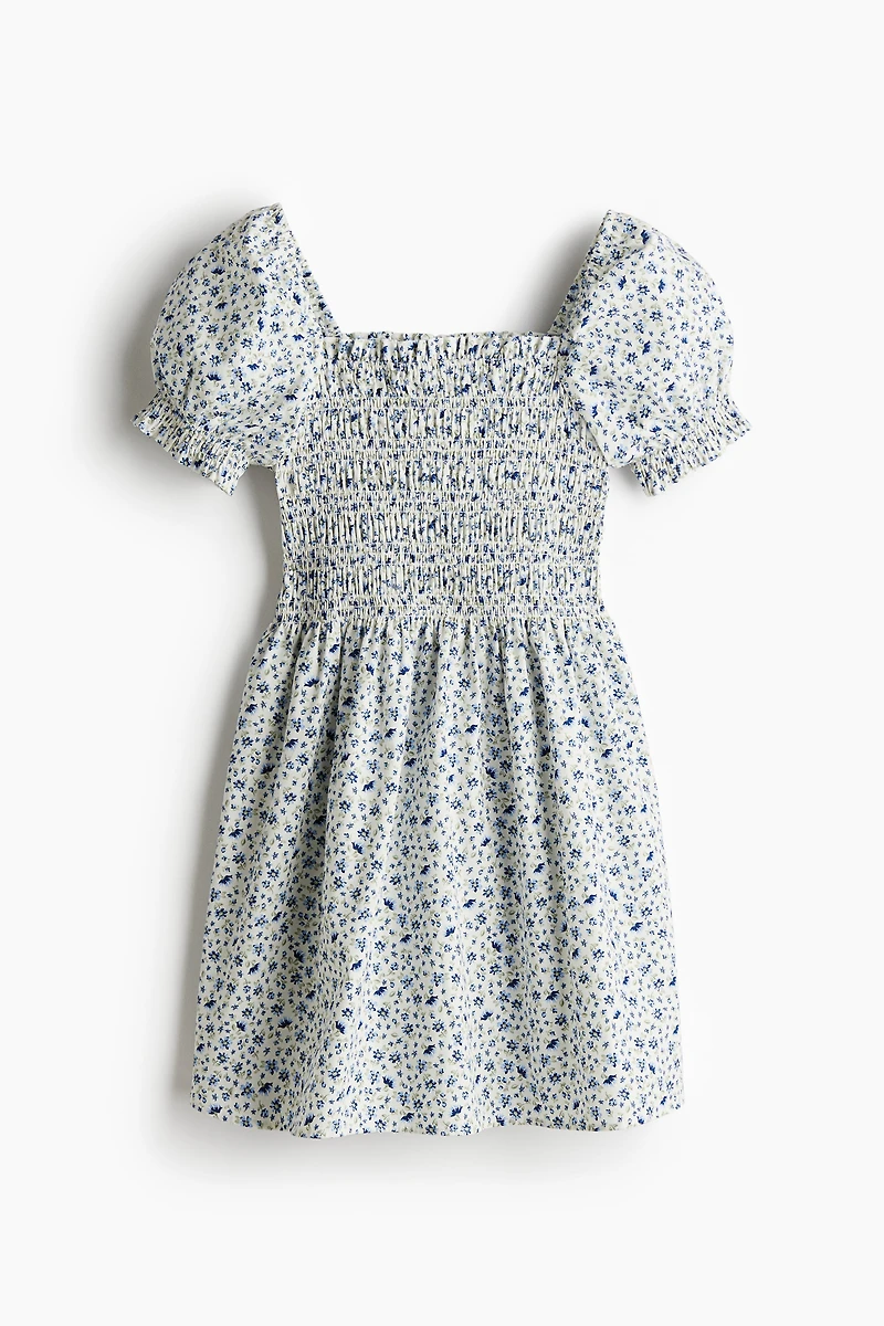 Robe smockée en popeline