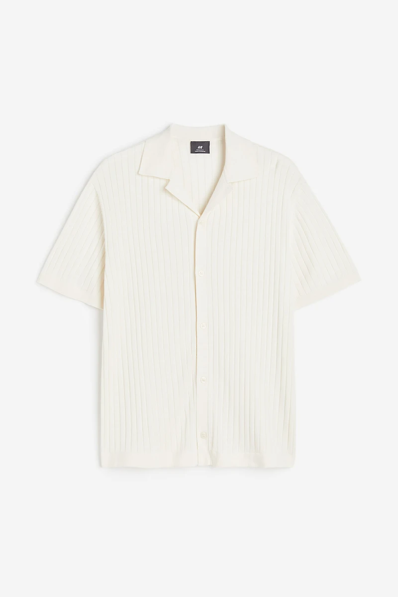 Regular Fit Rib-knit Resort Shirt
