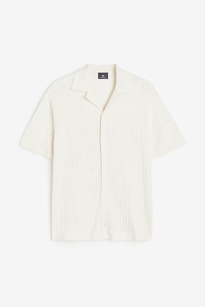 Chemise Coupe Classique en tricot côtelé