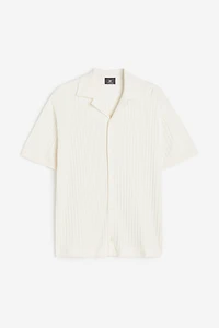 Regular Fit Rib-knit Resort Shirt