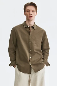 Relaxed-Fit Linen-Blend Shirt