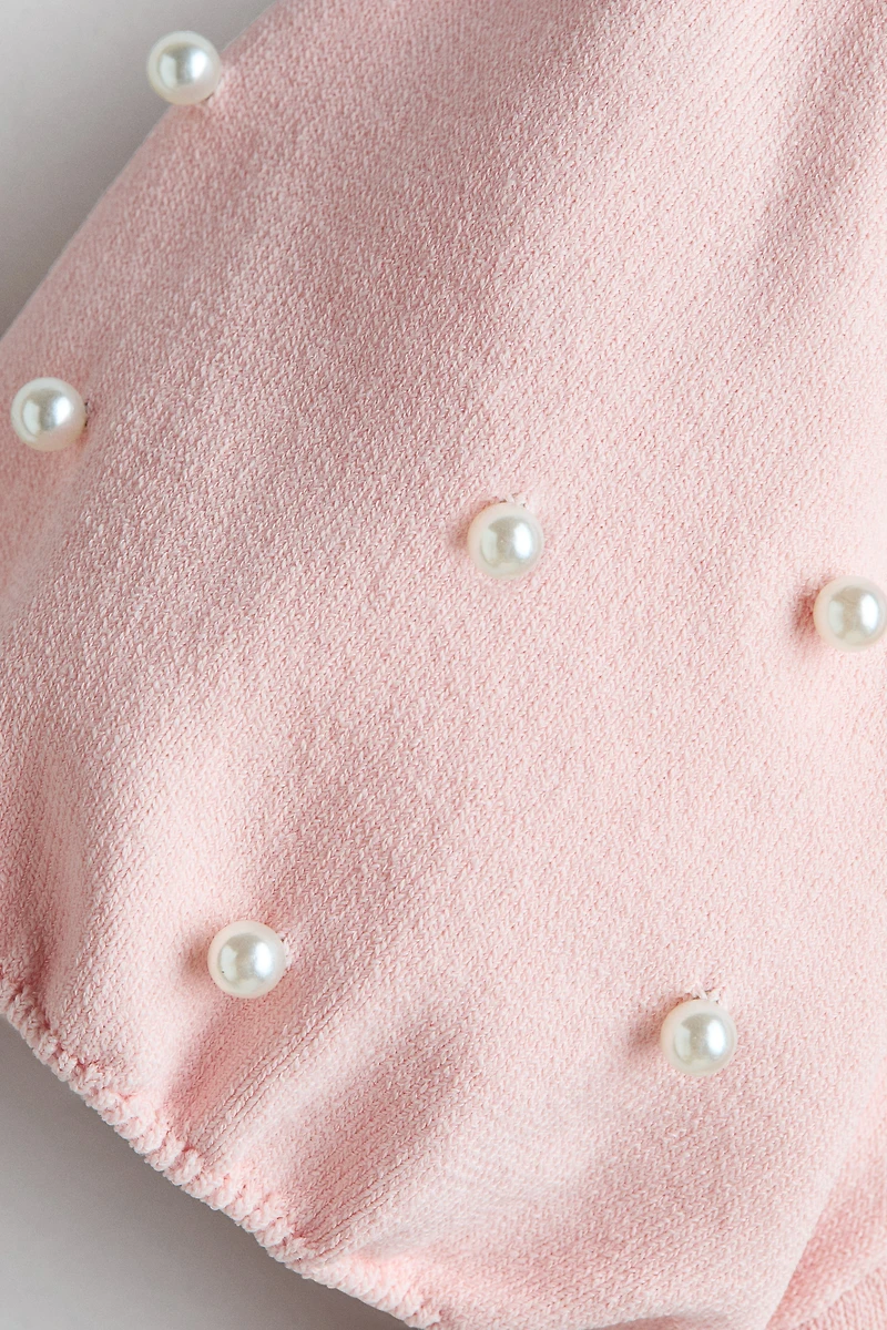 Bead-Detail Fine-Knit Top