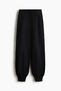 Balloon-Leg Twill Pants