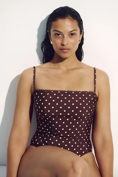 Padded-Cup High-Leg Swimsuit
