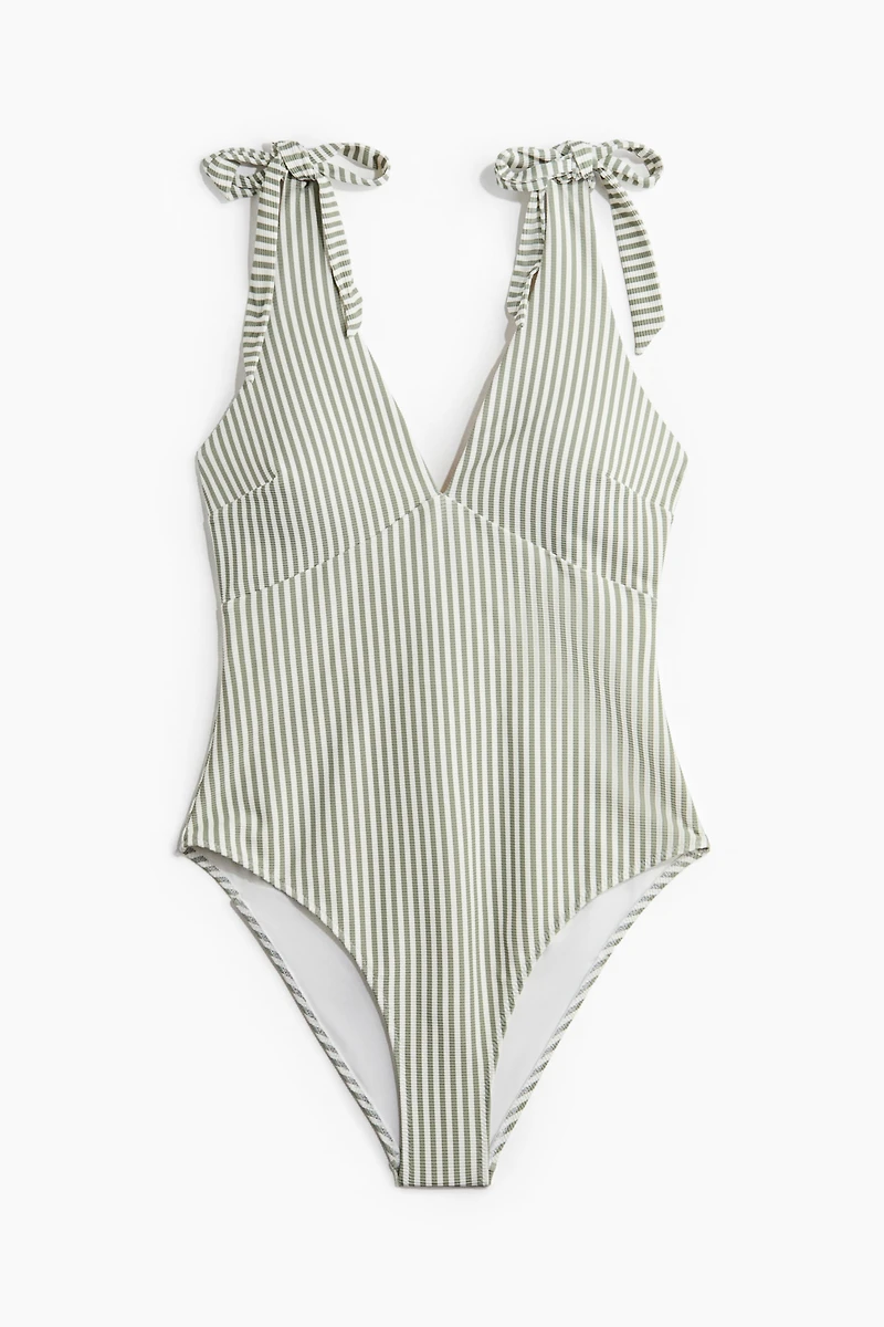 Padded-Cup High-Leg Swimsuit