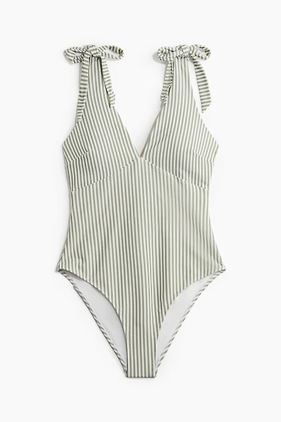 Padded-Cup High-Leg Swimsuit