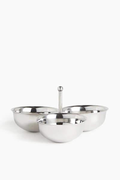 Stainless Steel Triple Serving Bowl