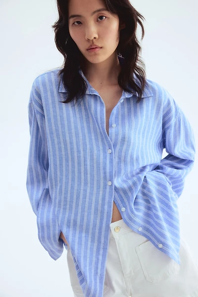 Oversized Linen-Blend Shirt