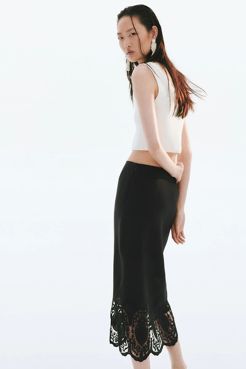 Eyelet-Embroidered Skirt