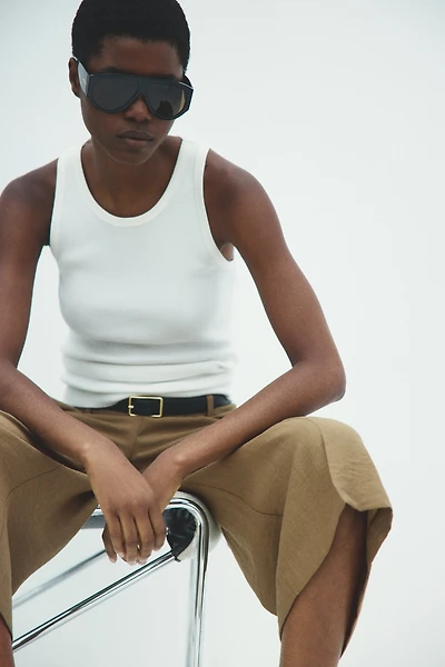 Jupe-culotte chic en lin mélangé