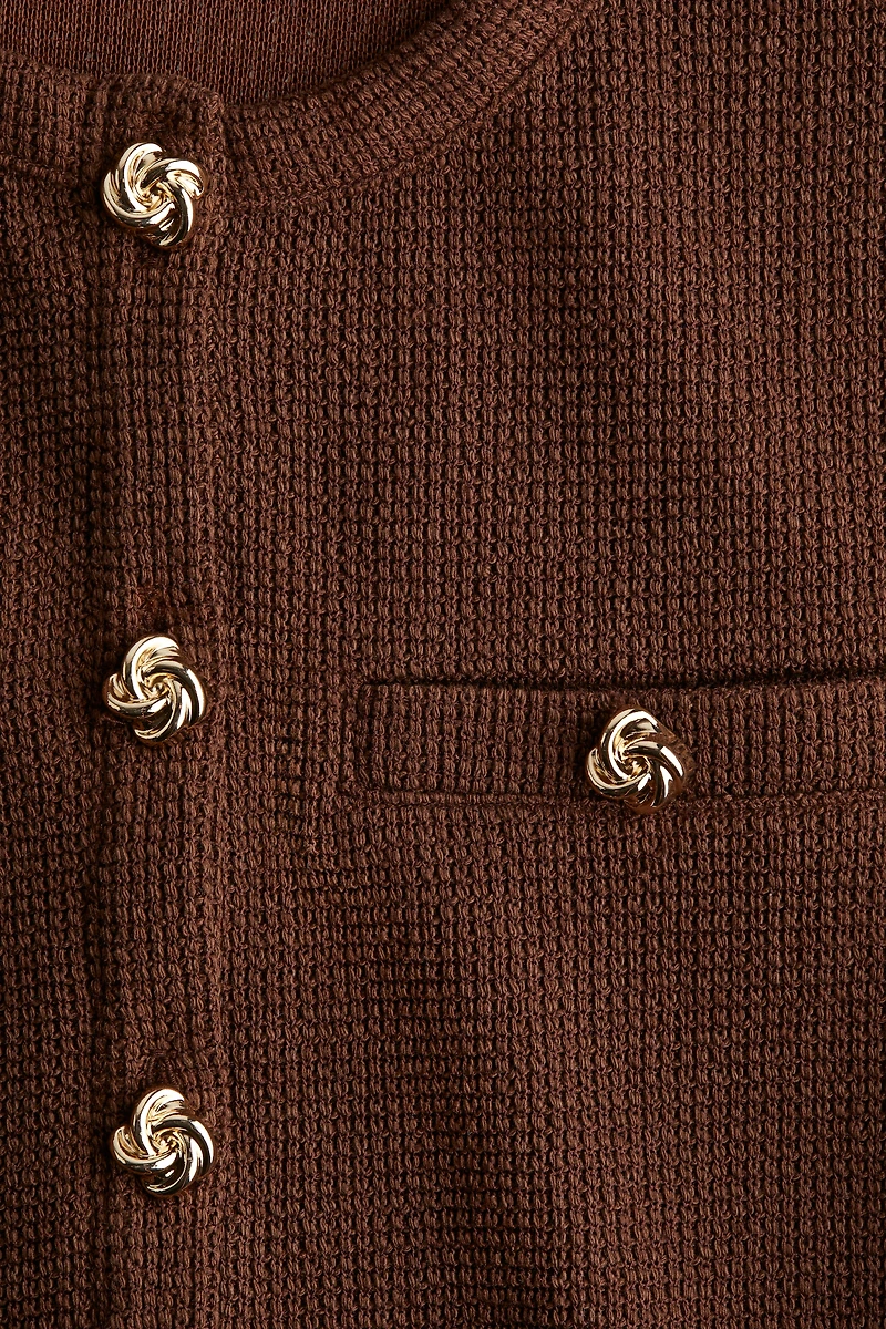 Textured jersey cardigan