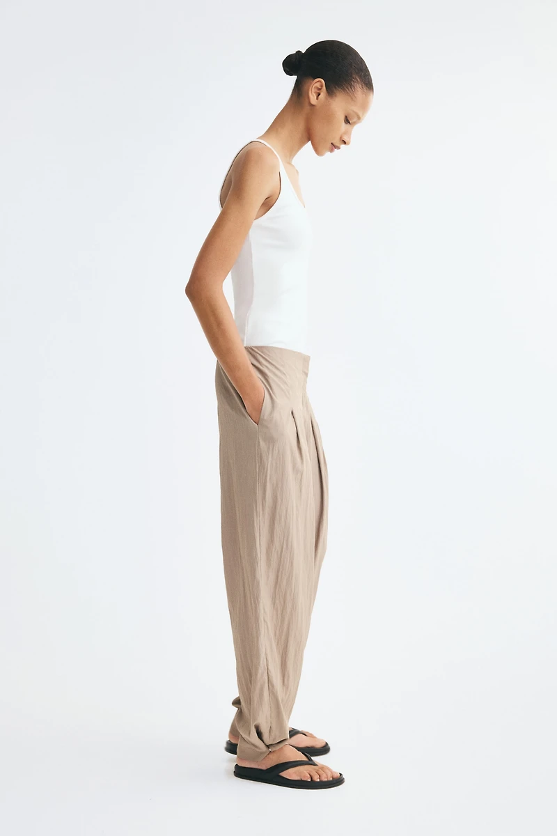 Pleated Viscose-Blend Pants