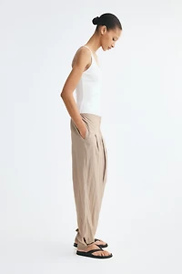 Pleated Viscose-Blend Pants