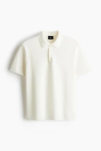 Regular Fit Textured-Knit Polo Shirt