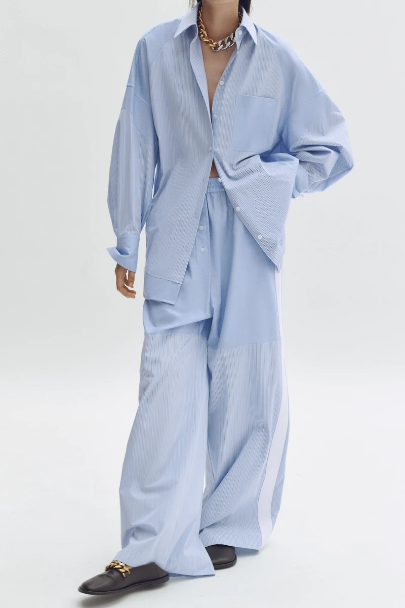 Paneled Poplin Pants