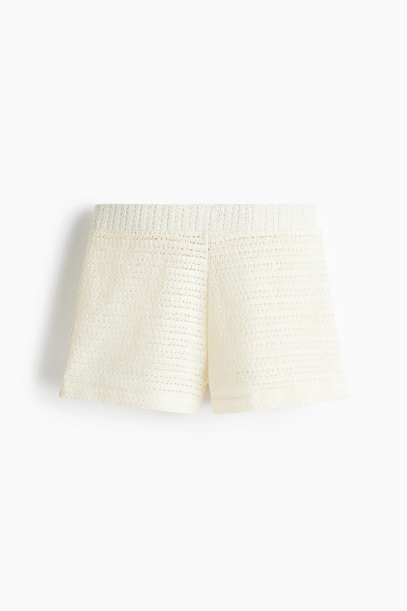Pointelle-knit shorts