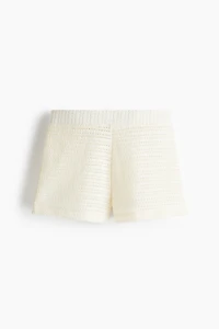 Pointelle-knit shorts