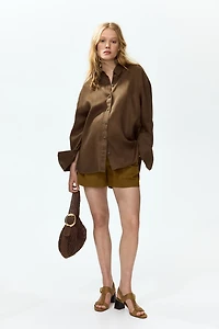 MAMA Linen-Blend Shorts