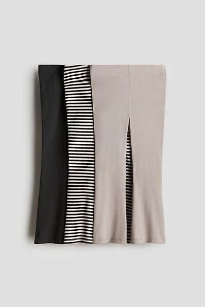Lot de 3 leggings évasés en coton