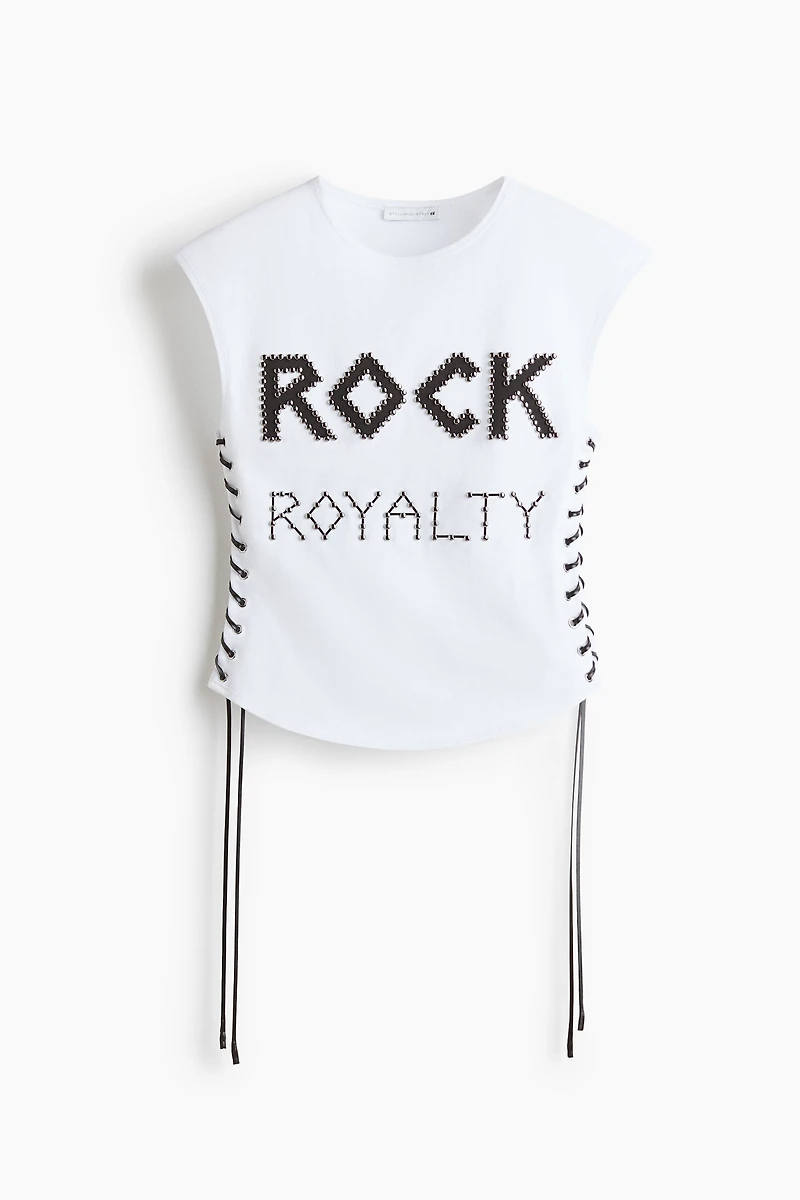 Lace-Up Studded Top