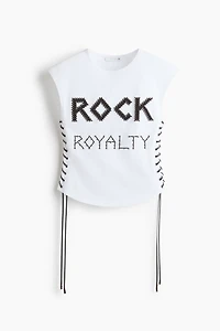 Lace-Up Studded Top
