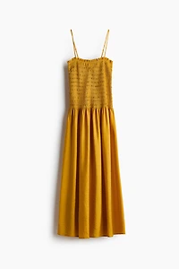 Smocked-Bodice Strappy Dress
