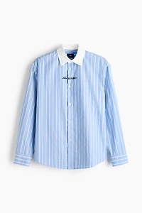 Relaxed-Fit Embroidered-Motif Cotton Shirt