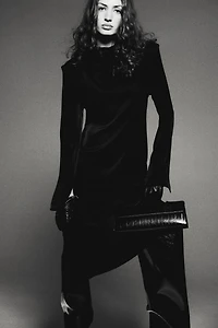 Cowl-Neck Satin Dress