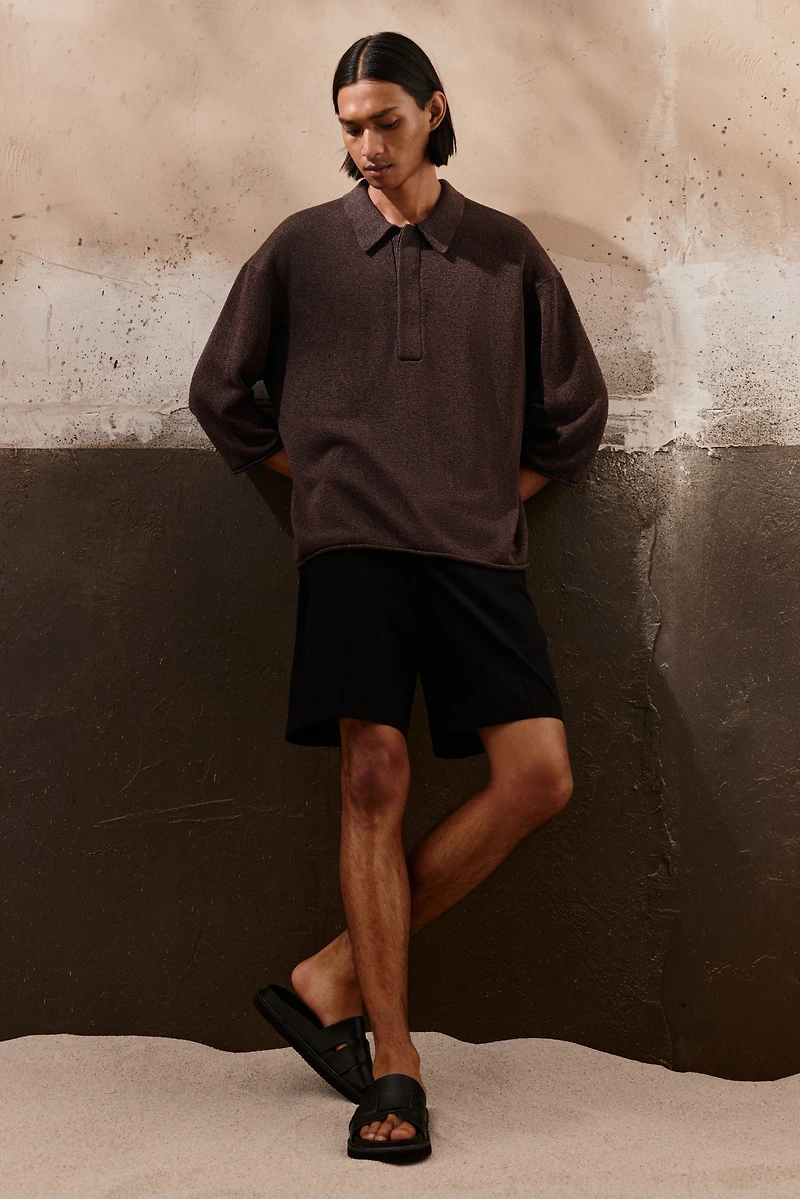 Loose-Fit Sheer Polo Shirt