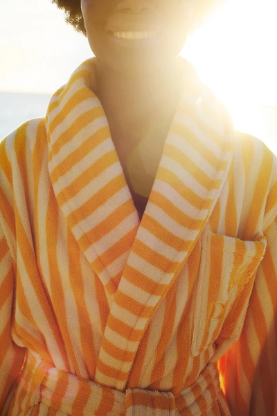 Striped Cotton Terry Robe
