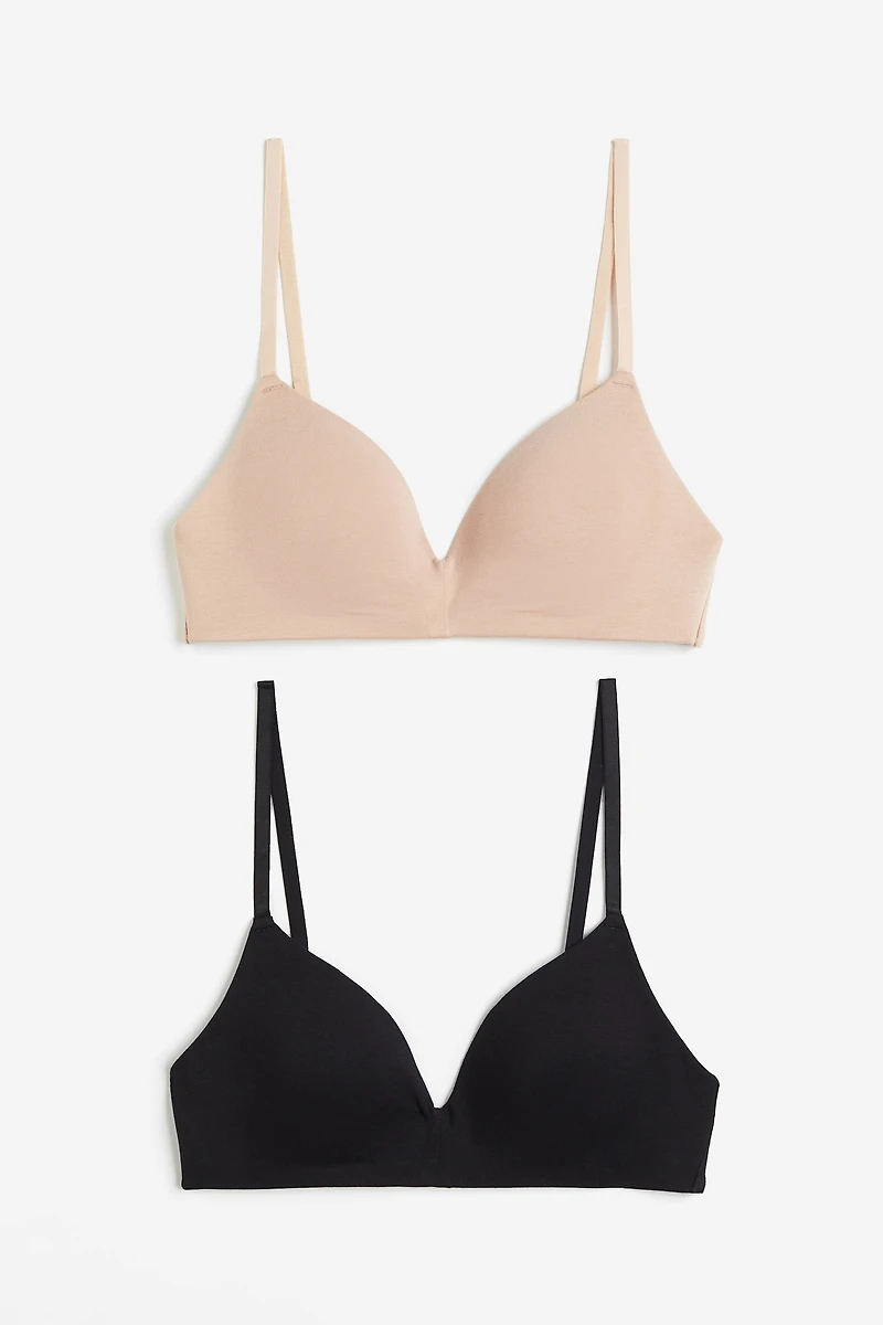 2-pack Padded Soft-cup Cotton Bras