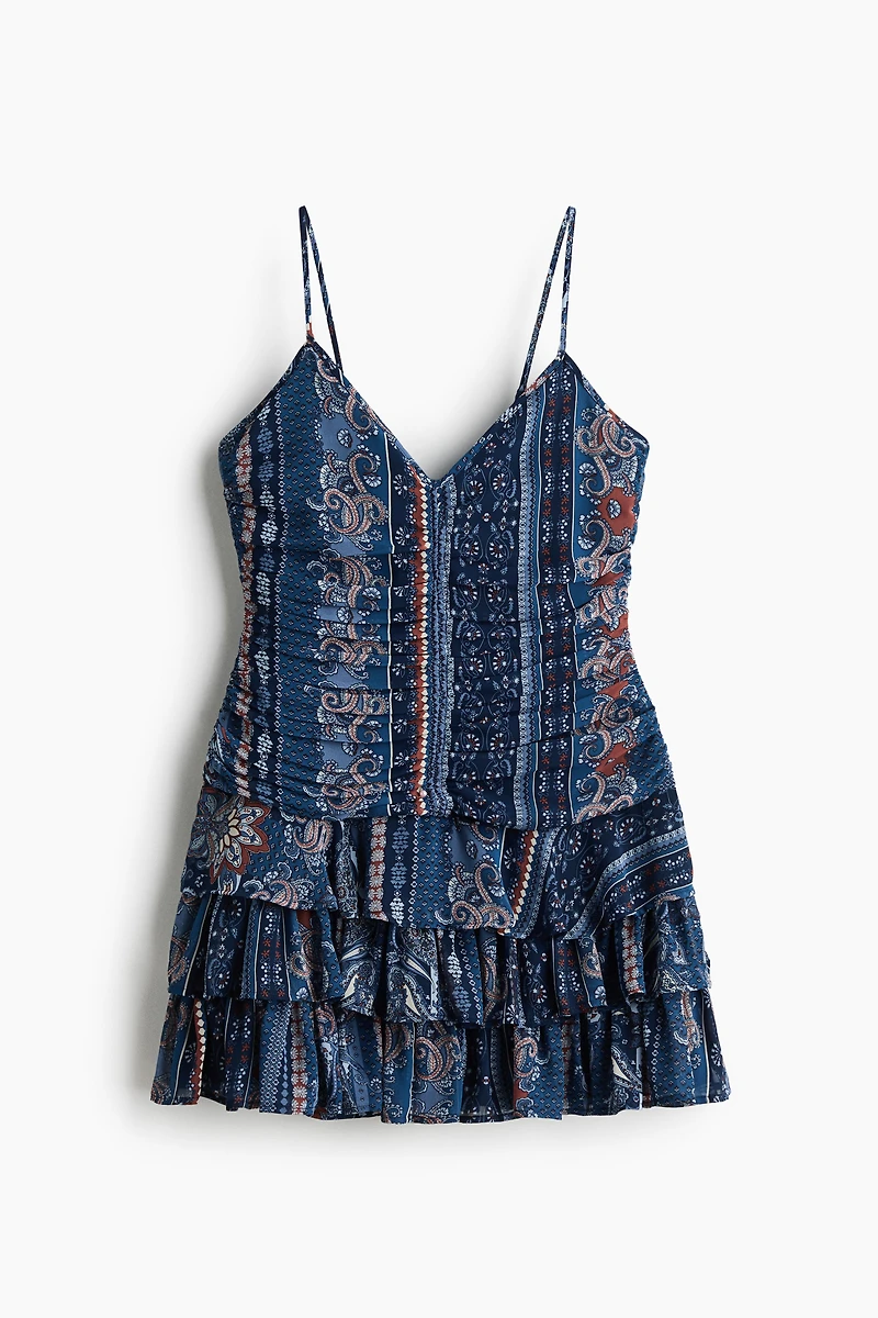 Flared-Skirt Strappy Dress