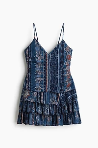 Flared-Skirt Strappy Dress