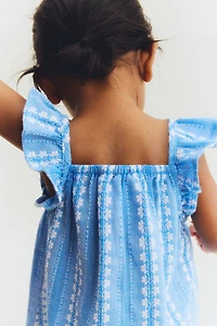 Embroidered-Detail Cotton Dress