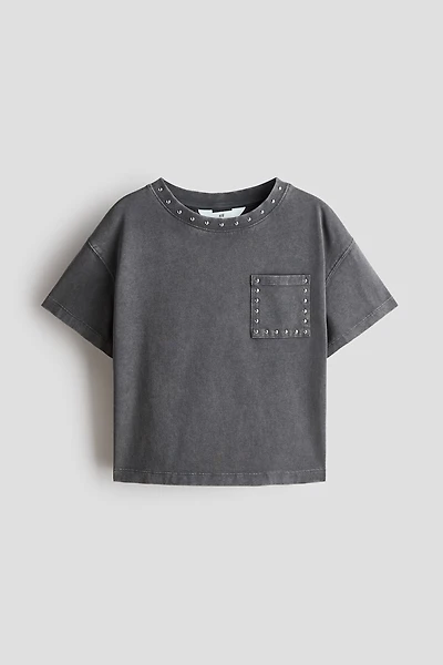 Washed-Look Studded Top