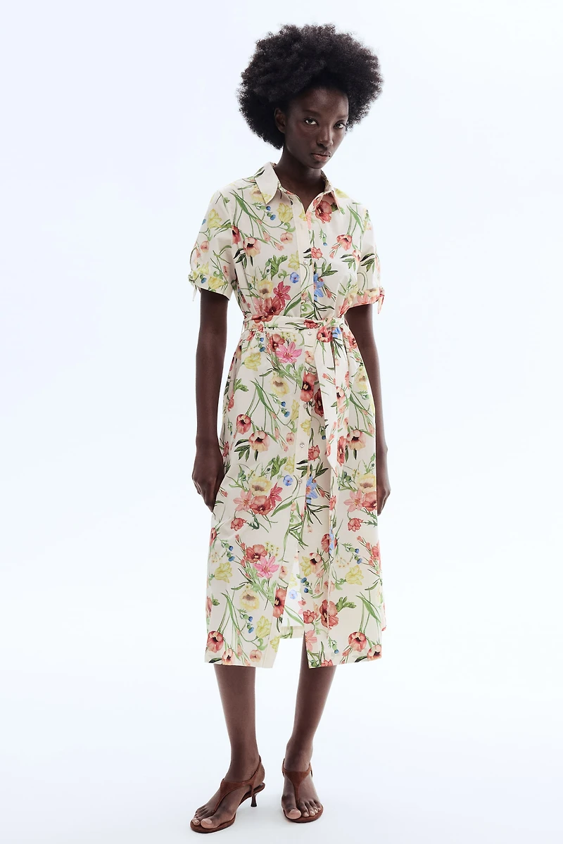 Robe chemisier à manches courtes