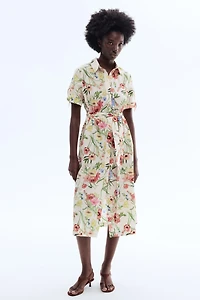 Robe chemisier à manches courtes