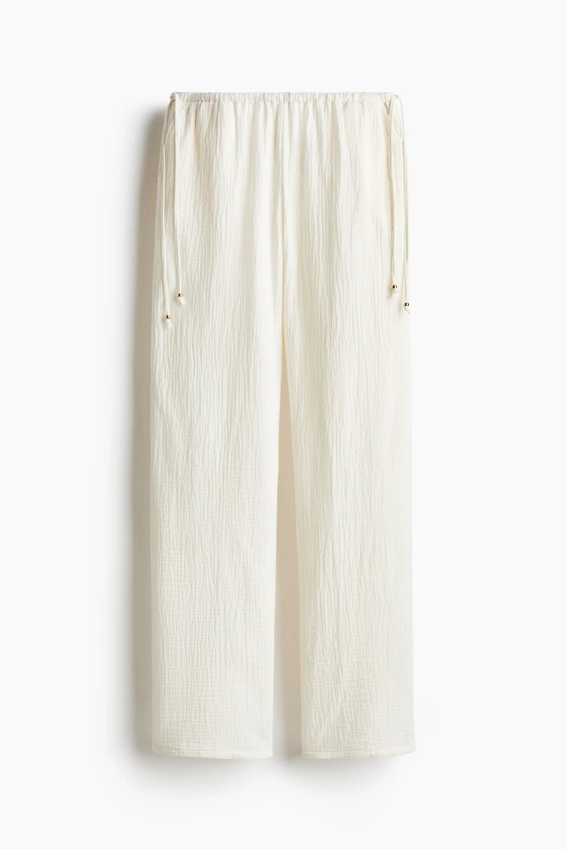 Wide-Leg Drawstring Pants