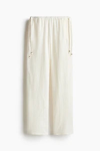 Wide-Leg Drawstring Pants