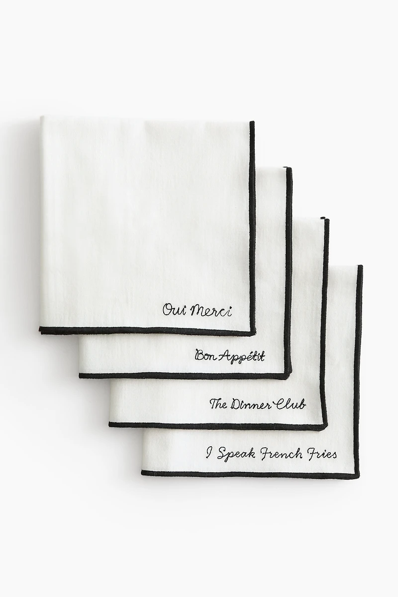 4-pack Embroidered Napkins