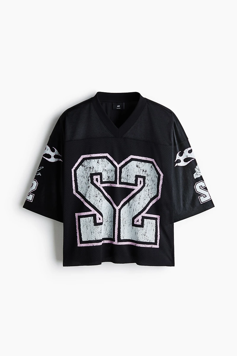 Oversized Printed Mesh T-Shirt