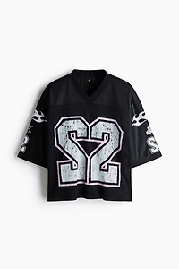 Oversized Printed Mesh T-Shirt