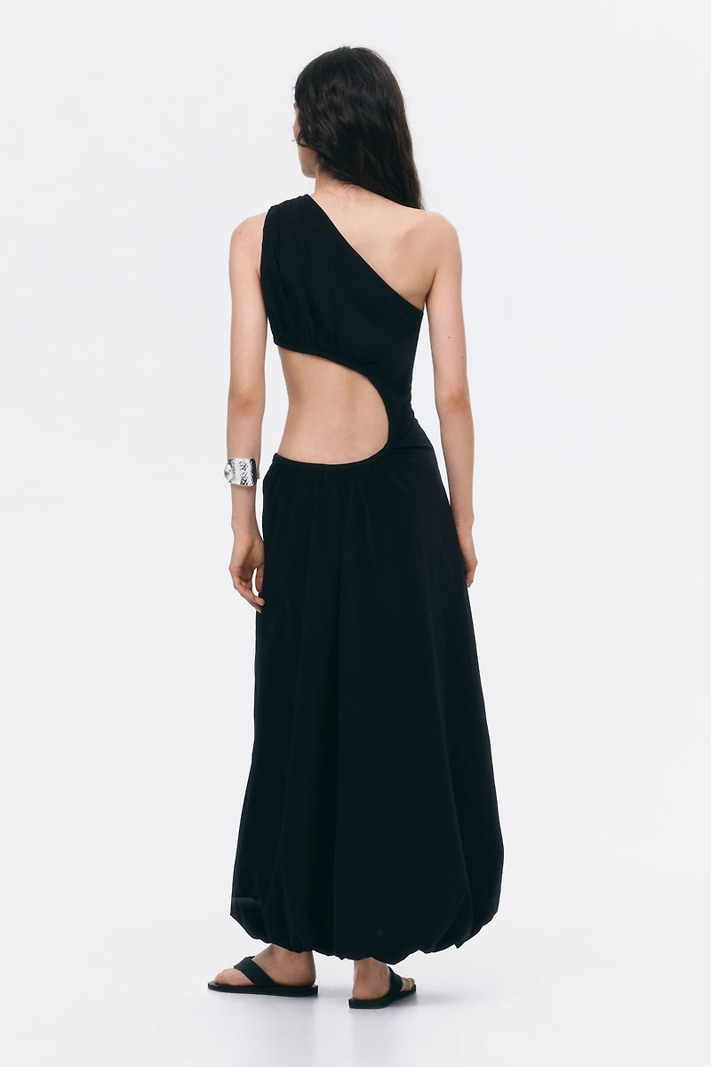 Bubble-Hem Dress with Cutout