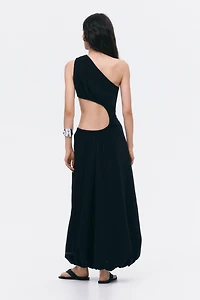 Bubble-Hem Dress with Cutout