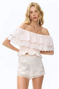 Flounced Off-the-Shoulder Top
