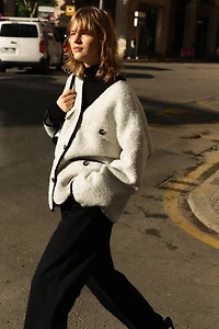 V-Neck Bouclé Jacket