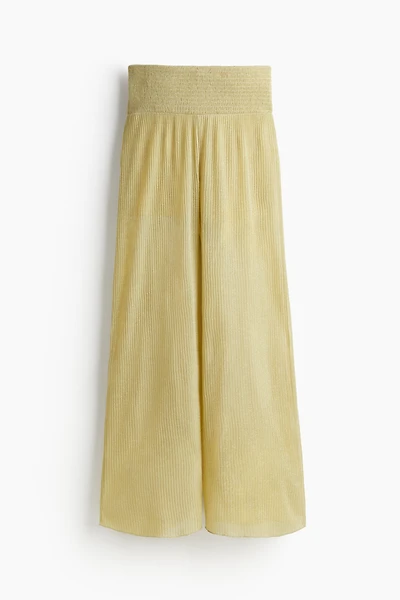 Glittery Smocked-Waist Pants