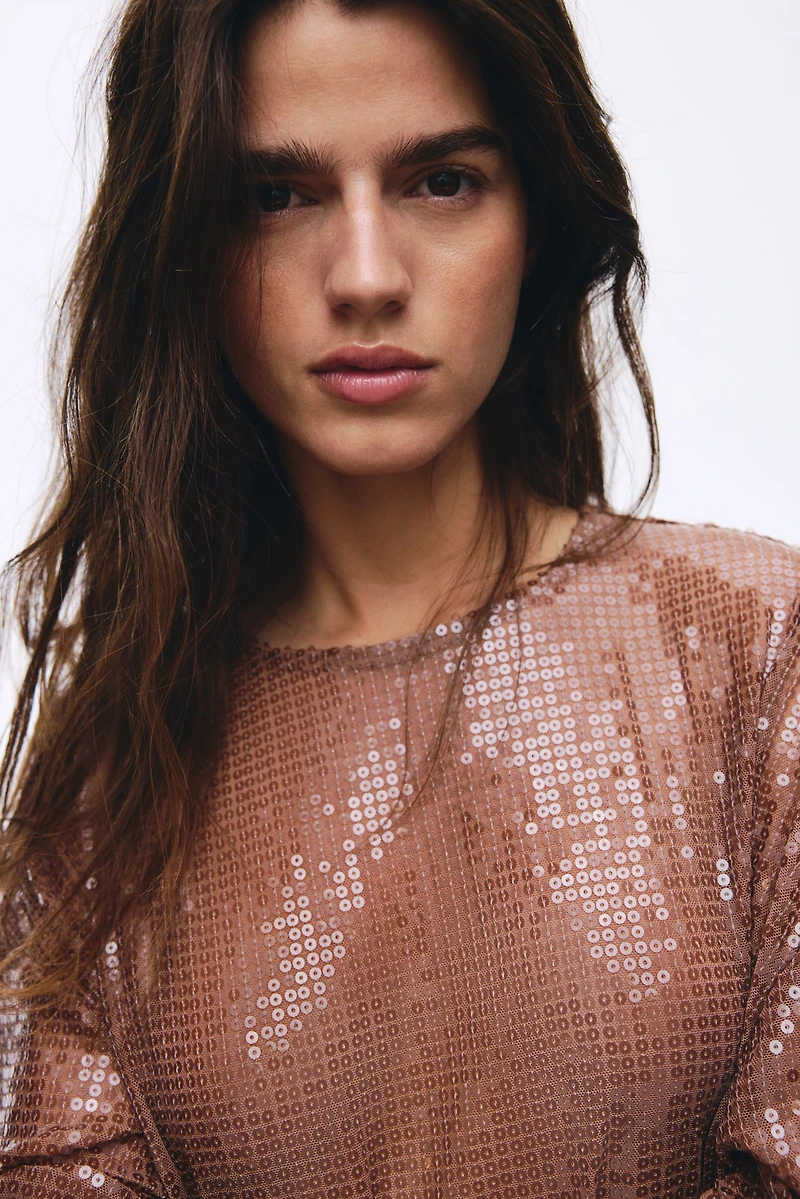 Oversized Sequined Top