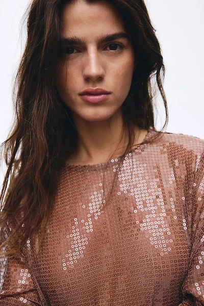 Oversized Sequined Top